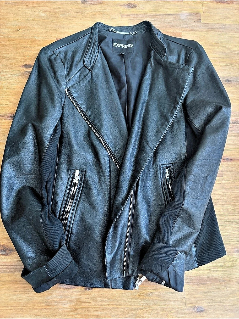Express Black Moto Jacket Size Medium Like New